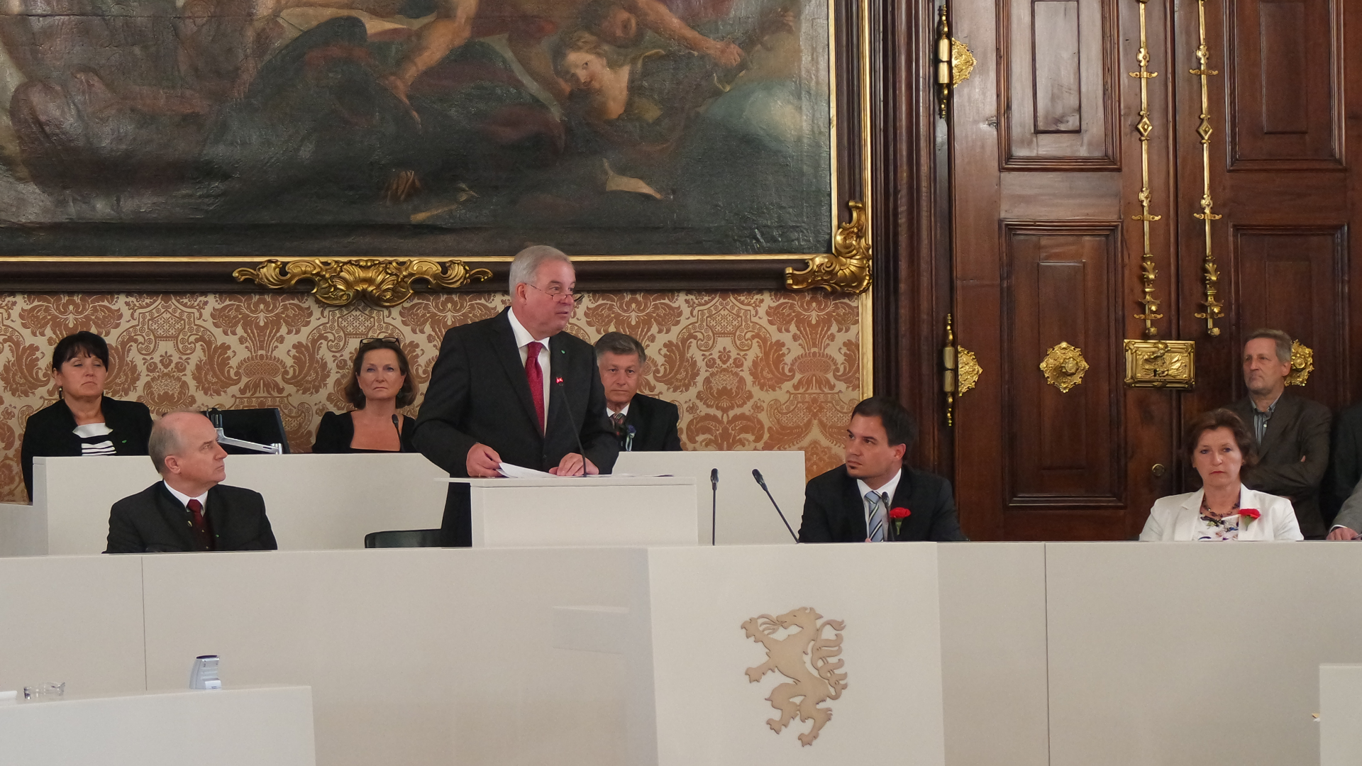 Schützenhöfer Schickhofer Konstituierung Landtag Steiermark 2015 Neuwahl-Graz-Hermann Schützenhöfer-Steiermark-Landtag-Landtagswahl-Michael Schickhofer